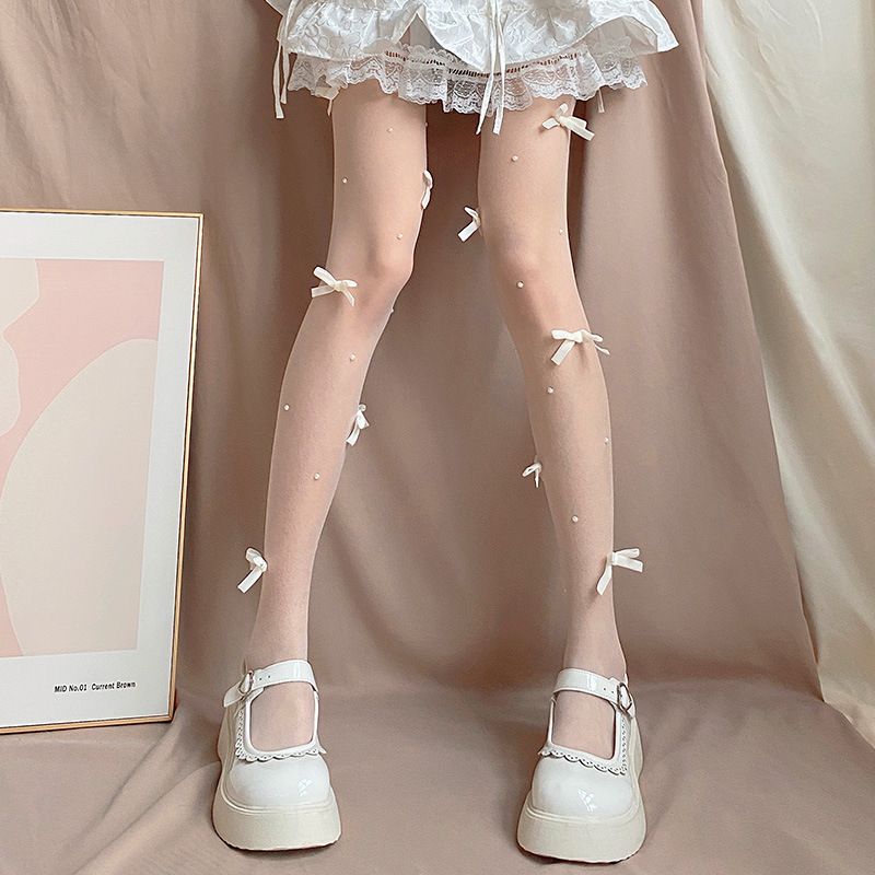 White Stockings Pantyhose for Ladies Thin Manipis 1pair