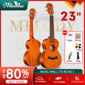 Minsine Concert Ukulele Kit: Mahogany, Free Accessories, Perfect for Beginners