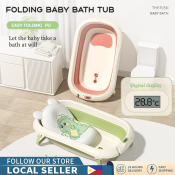 Foldable Baby Bathtub with Support Seat for Infants and Toddlers