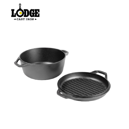 Lodge Chef Collection 6 Qt Cast Iron Double Dutch Oven