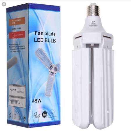 LHT-45W 6500K AC170-265V Foldable Fan Blade LED Light Bulb