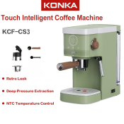 KONKA Retro Green Coffee Machine with Milk Frother