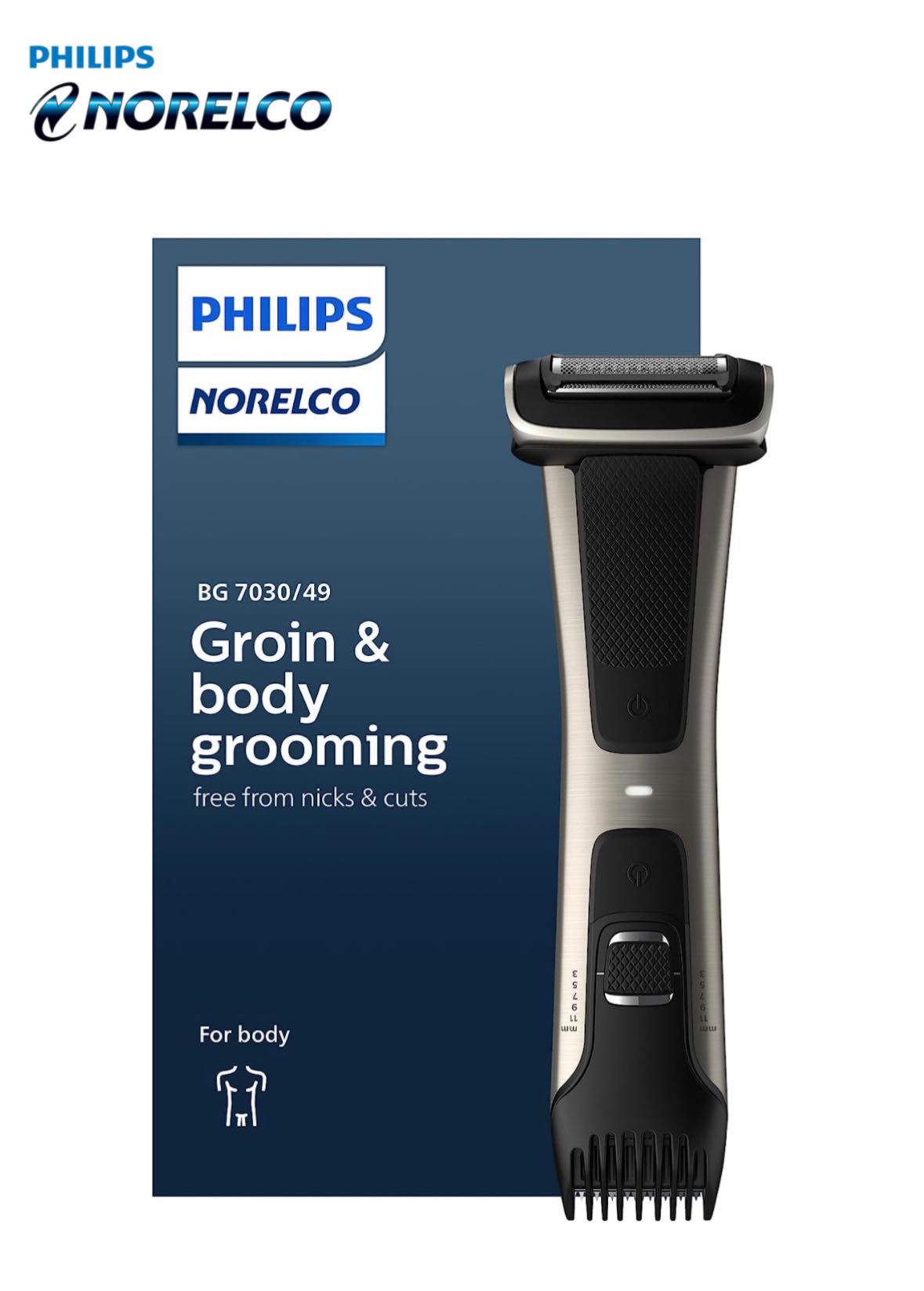 Philips Norelco New Multigroom Series 7000, Mens Grooming Kit with Trimmer  for Beard, Head, Hair, Body, and Face - NO Blade Oil Needed, MG7910/49