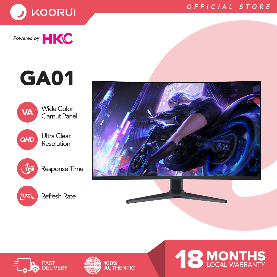 KOORUI 27 inch Gaming Monitor - WQHD (2560x1440) Computer Monitor, 240Hz,  1ms, Extreme Low Motion Blur, Adaptive Sync, HDR400, HDMI DisplayPort 2K