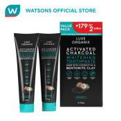 LUXE ORGANIX Activated Charcoal Toothpaste Value Pack 2x120g