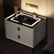 Smart Bedside table for bedroom wireless charging Led light bedside drawer cabinet bed side table in bedroom nightstand