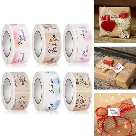 350 PCS/roll Rectangular Type Thank you Stickers Stickers Sealing Decoration Stickers