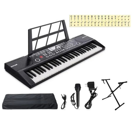 61-Key Electronic Piano Keyboard with Microphone - 