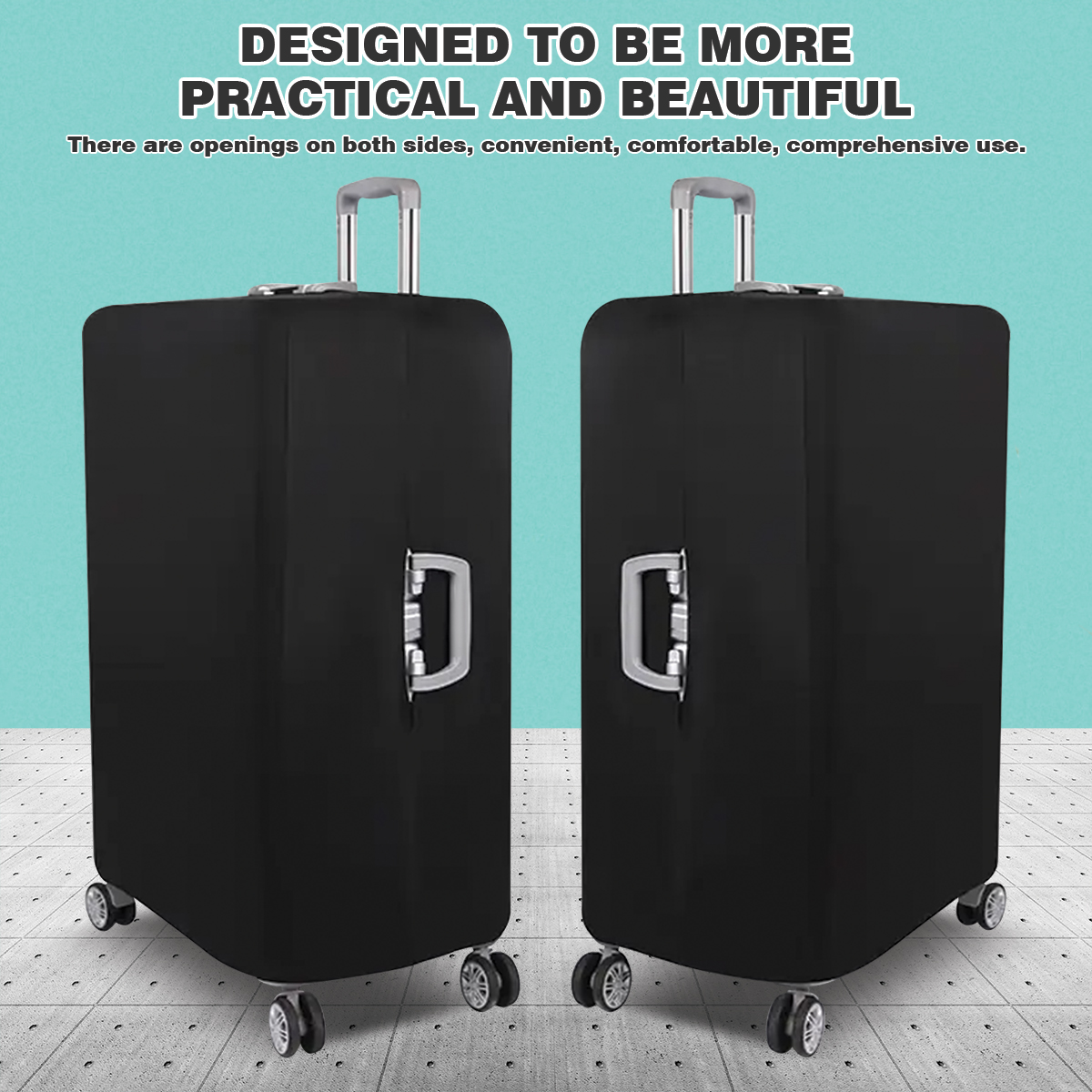 Magik Elastic Luggage Suitcase Protector Cover Suitcase Anti- Dust Scratch 18-28 inch Grey in Black | 28in