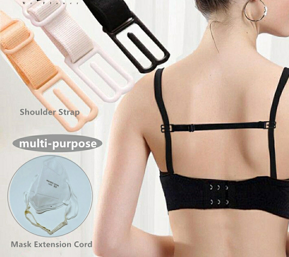 Women Non Slip Bra Back Clip Strap Adjustable Mask Extension Cord