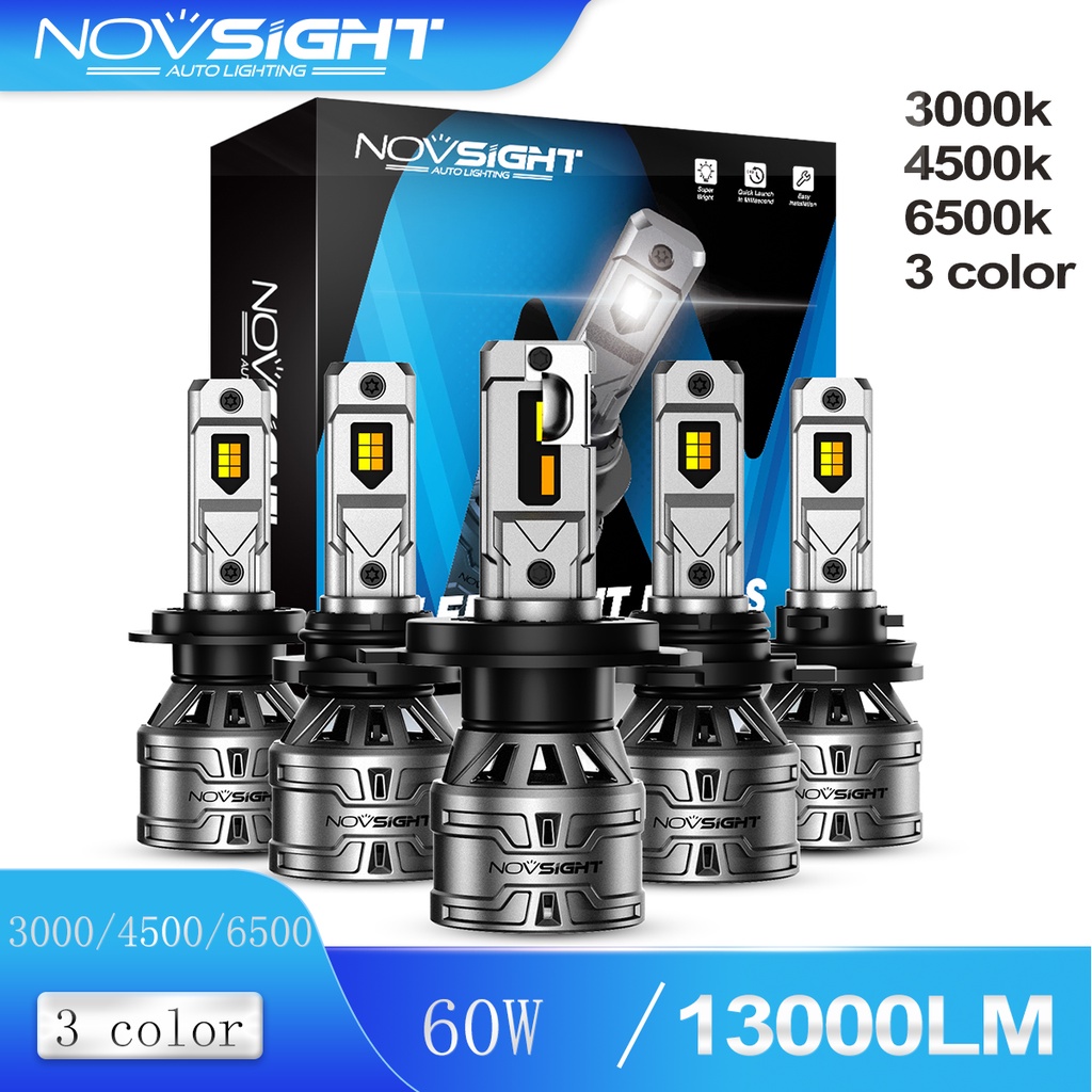 H1 3000K 4500K 6000K 3-Color Switchable LED Headlight Low High Beam Fog  2-Bulbs