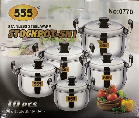 555 Stainless Steel Stockpot Cookware Set, 10pcs