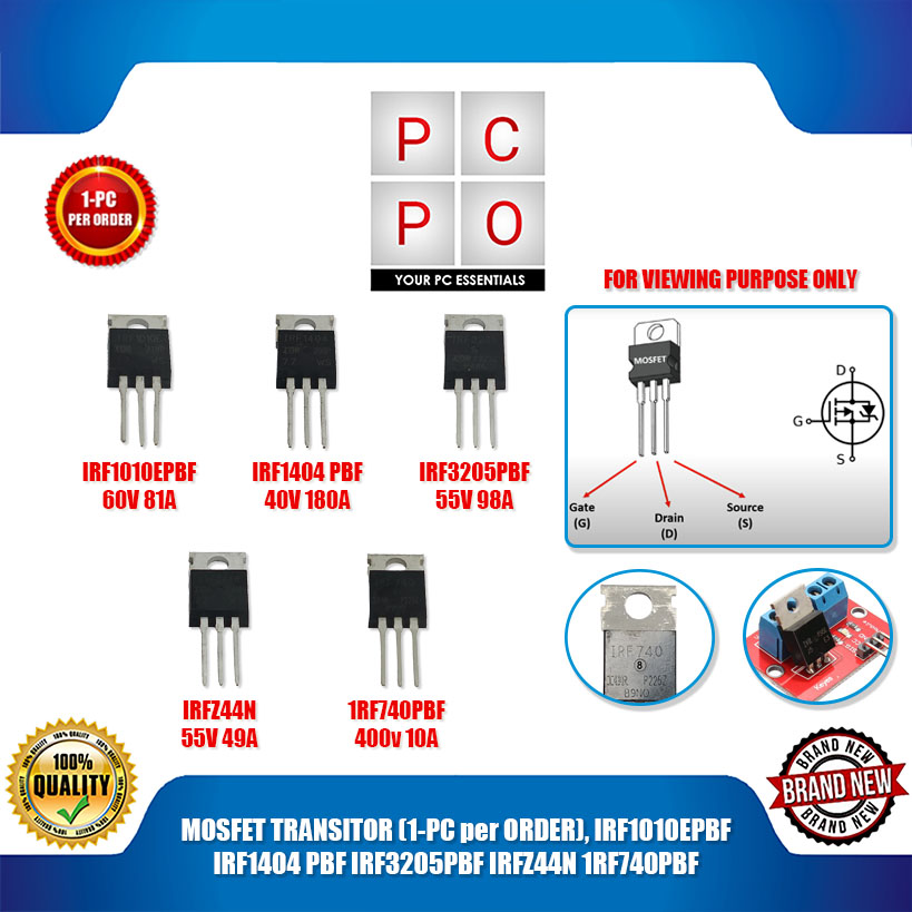 5x IRF1404 N-Kanal MOSFET Transistor – Großer Chip, Für Leistungsanwendungen, Schalter & Verstärker