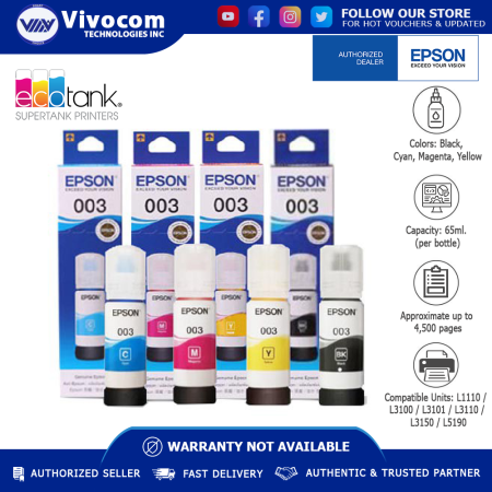 Epson 003 Original Ink Bottle Set (4 Colors)