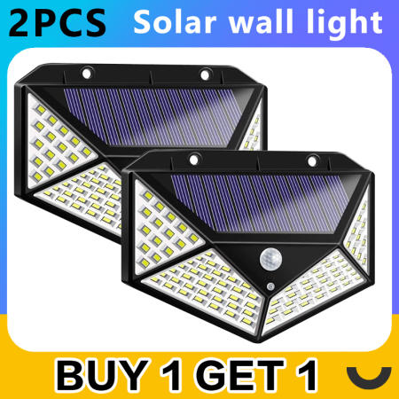 100 LED Solar Wall Light - New 2021 Arrival