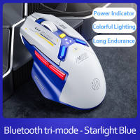 เมาส์ไร้สาย Inphic IN9 แบบมีสายและเมาส์ไร้สายแบบชาร์จได้เมาส์เล่นเกมส์แสง RGB 10000DPI 6ปุ่มตั้งโปรแกรมได้และเมาส์เซ็นเซอร์ออปติคัลบลูทูธสามโหมด (ชนิด C แบบมีสาย/2.4 Ghz/ Bluetooth5.0)