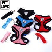 Breathable Mesh Dog Harness Set with Adjustable Leash - 