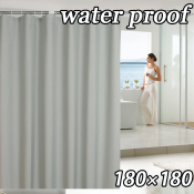 PEVA Waterproof Shower Curtain - 180x180cm, Mildew Resistant