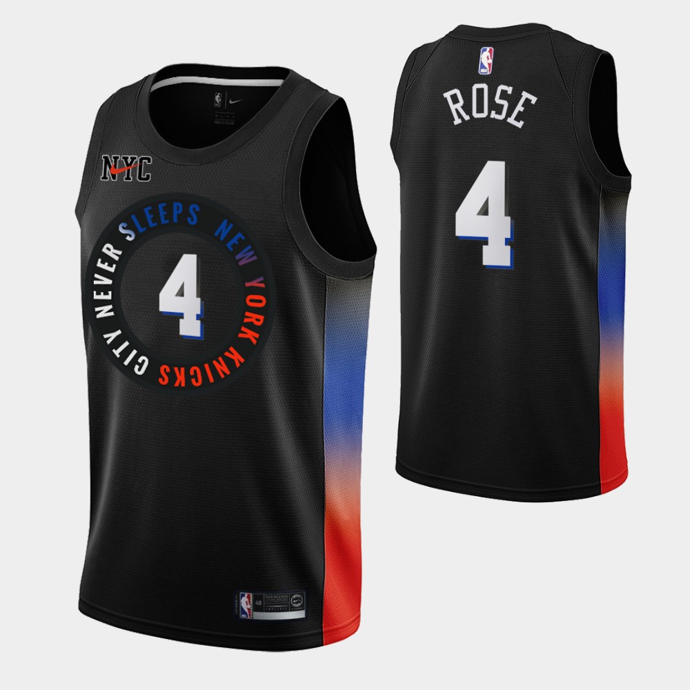 Unisex Nike Derrick Rose Black New York Knicks 2022/23 Swingman Jersey