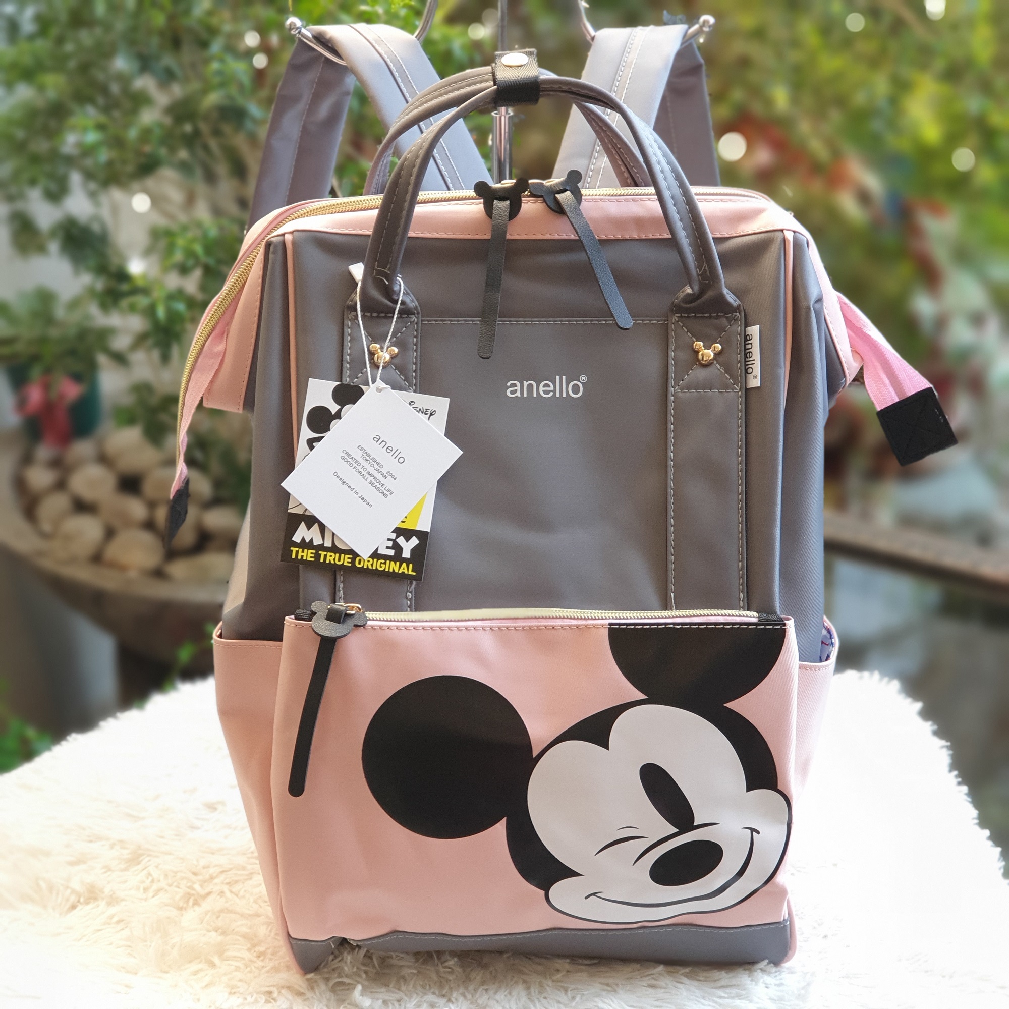 Limited Edition A.N.E.L.L.O Mickey Backpack Grey Pink Lazada PH