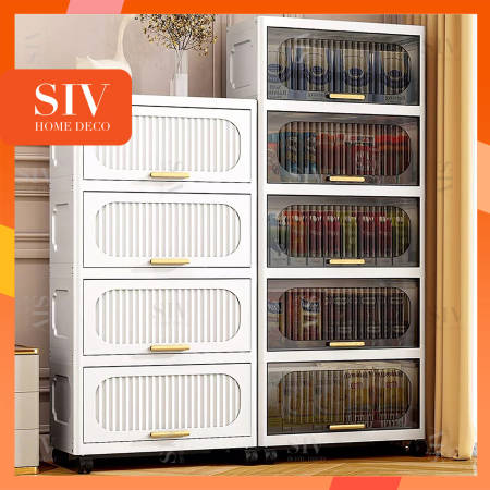 Siv 32-70cm Durabox Cabinet Drawer Flip door cabinet Storage Plastic Wardrobe For Toy Clothes Home Organizer