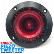 700W Piezo Tweeter Round BLACK-RED Heavy Duty