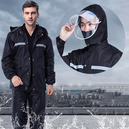 Waterproof Motorcycle Raincoat with Reflective Strips - Kids & Adults