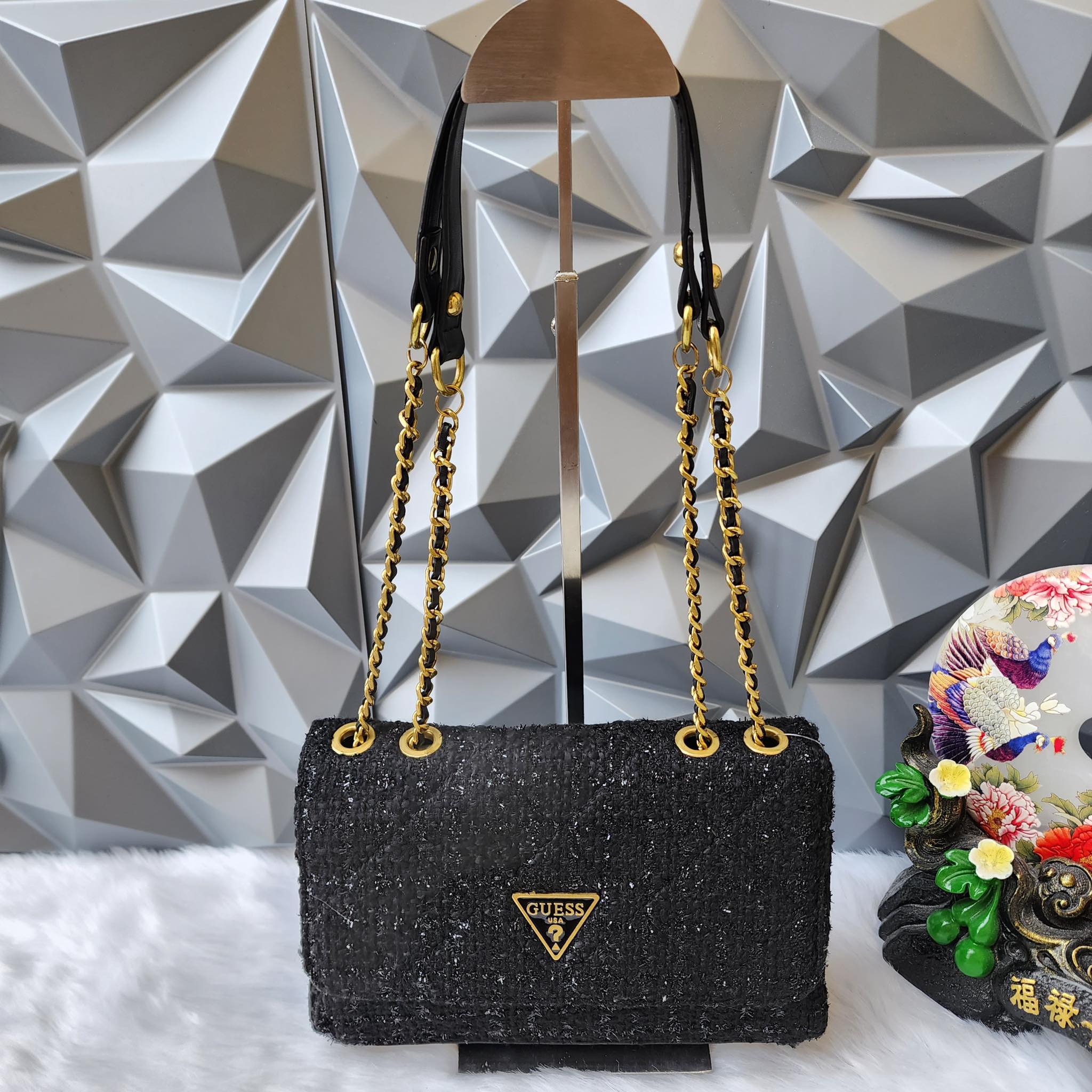 Guess Cessily Shoulder Bag and Trotter Tweed TNM Black Multi