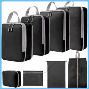 Travel Compression Packing Cubes - Portable Organizer by 