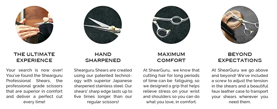 shearguru professional barber scissor hair cutting set