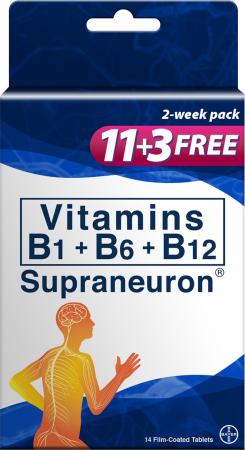 SUPRANEURON Vit B1; Vit B6; Vit B12 Sulit Pack 11+3 Tablets