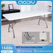 AIODIY 6ft Folding Table - Portable and Heavy Duty