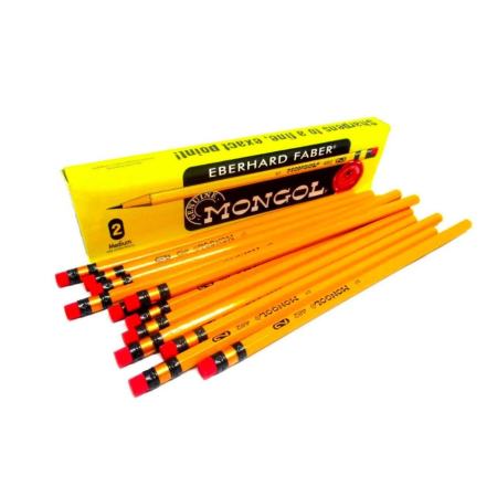 12pcs Mongol 2B Sketch Pencils with Erasers