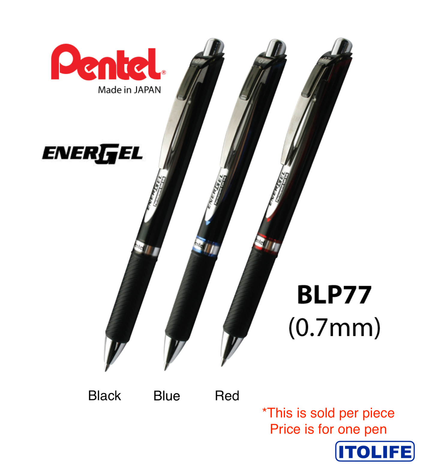 Pentel ENERGEL Permanent Gel Pen BLP77- 1pc