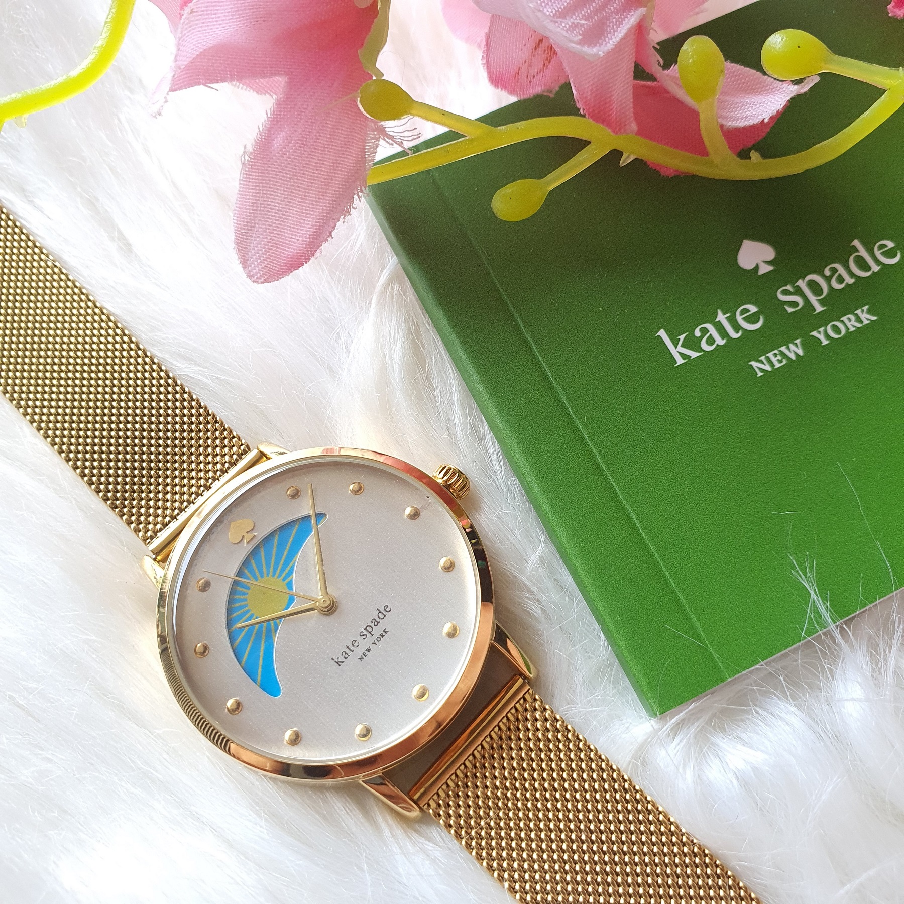 Kate Spade Moon Phase Gramercy Quartz White Dial Gold Tone Ladies Watch  With 1 Year Warranty On Mechanism | Lazada PH