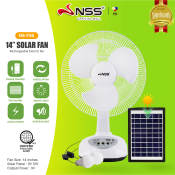 NSS Solar Rechargeable Fan with Emergency Light and Panel