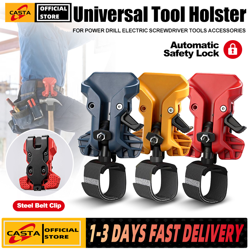 Electric Tool Waist Hook, Quick Release Double Lock, Metal Belt Attachment For Carrying Multiple Hand Tools