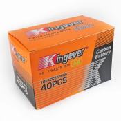Kingever Extra Heavy Duty AA/AAA Carbon Batteries, 40PCS
