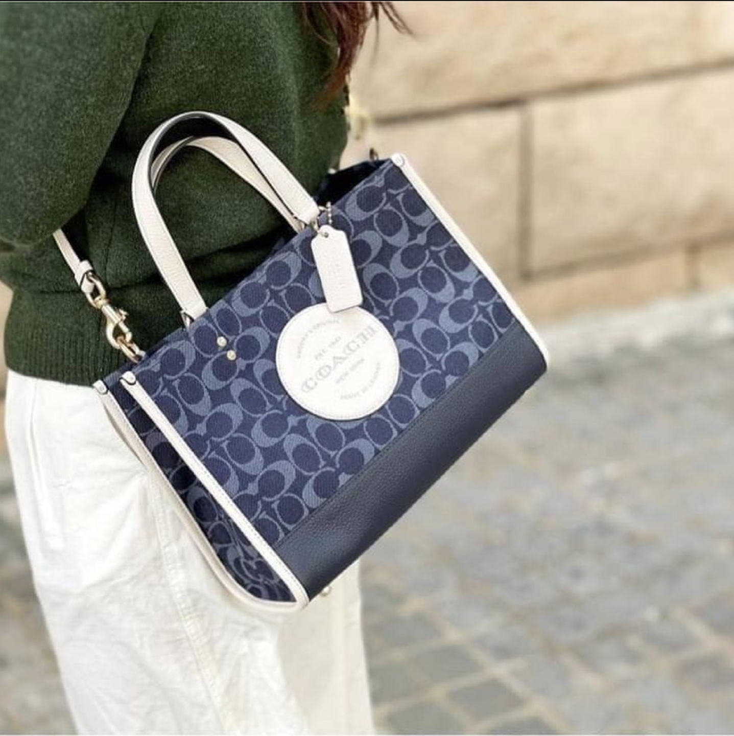 coach dempsey carryall denim