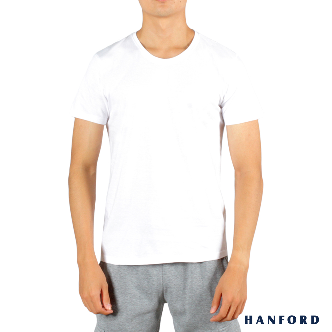 Hanford Men/Teens R-Neck Cotton Modern Fit Short Sleeves Shirt - Black