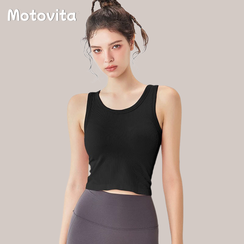 Motovita Summer Sleeveless Crop Tops Cutaway-Neck Racerback Rib Knit Women's Tank Tops Halter