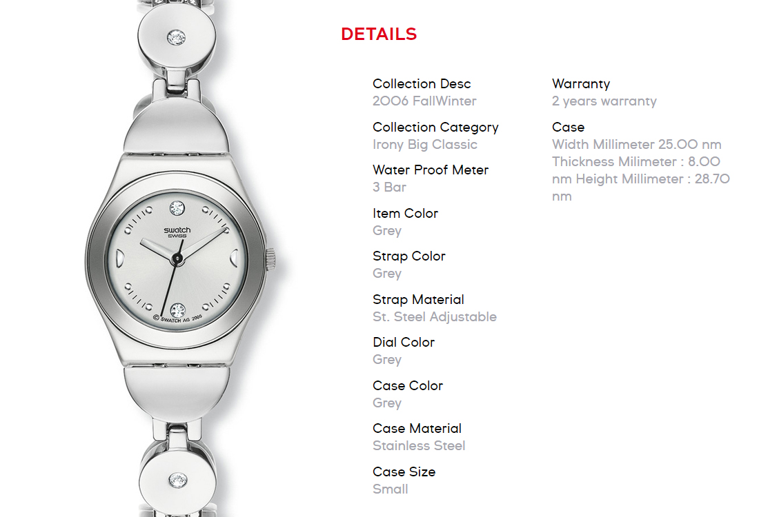 *VINTAGE**MINT* Swatch Irony Lady DEEP STONES YSS213G Silver Womens Watch *RARE* SWATCH+IRONY LADY+YSS213G DEEP STONES+KOMPLETT IN SILBER+NEU  main image 3