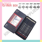 KK 12 Pcs Wooden Sketching Pencil Set in Iron Box