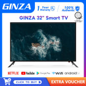 GINZA Smart TV 32 Inch Flat Screen TV LED TV Android TV