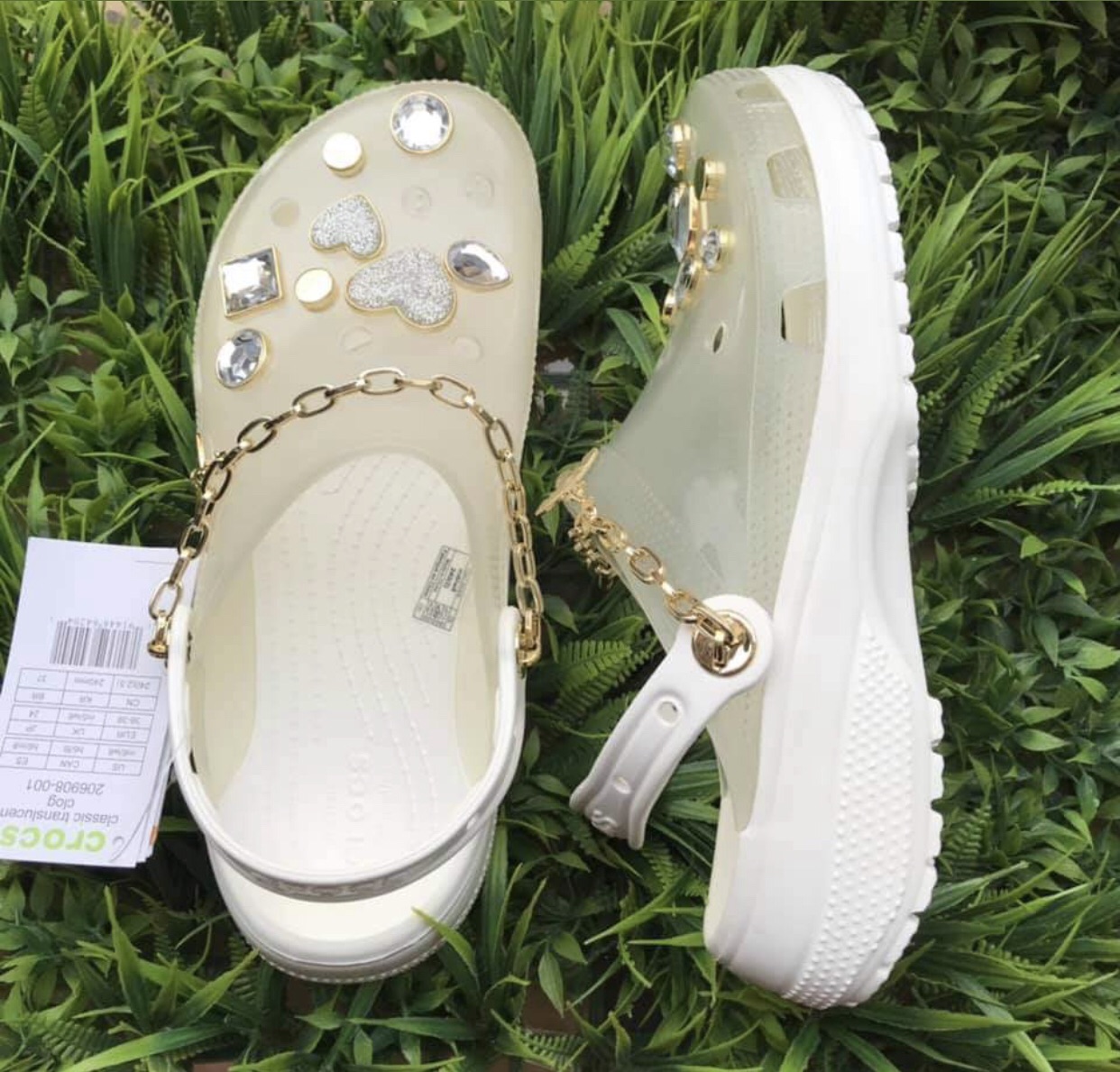 crocs with clear top
