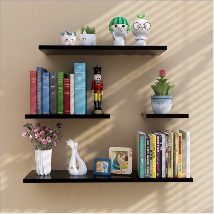 4pcs Wooden Shelf Wall Book Shelf Home Decor Floating Hanging