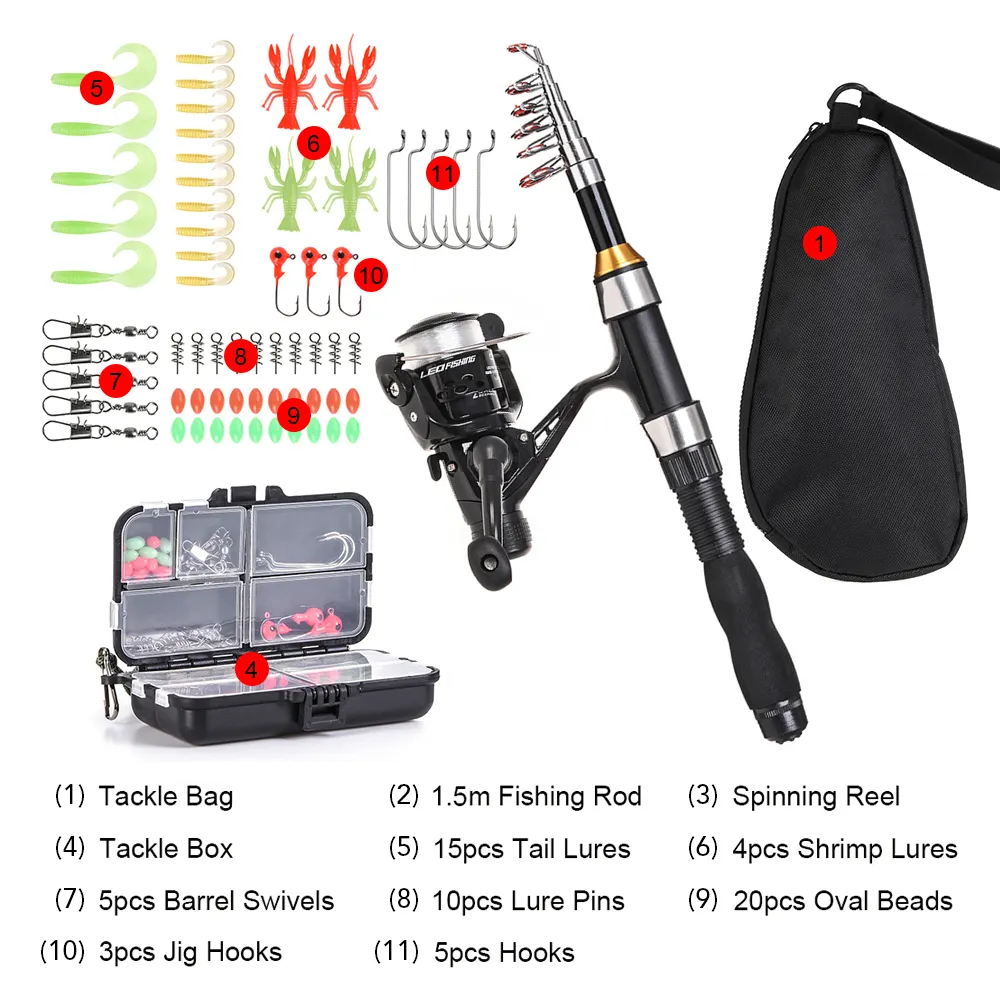fishing rod and tackle box set