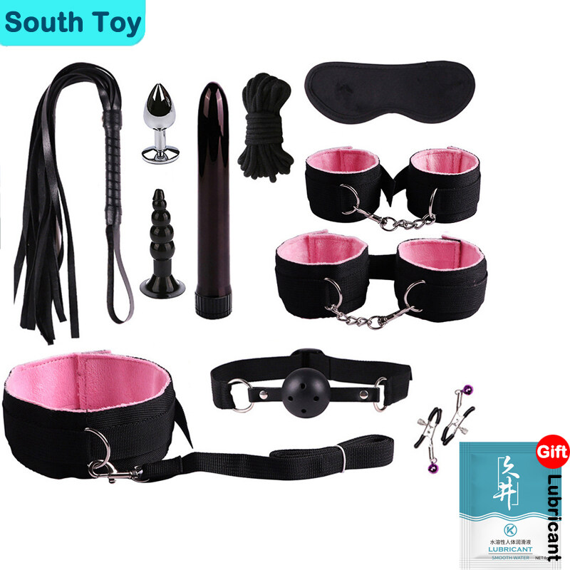 Plush Leather BDSM Set - 11 Piece Adult Sex Toy