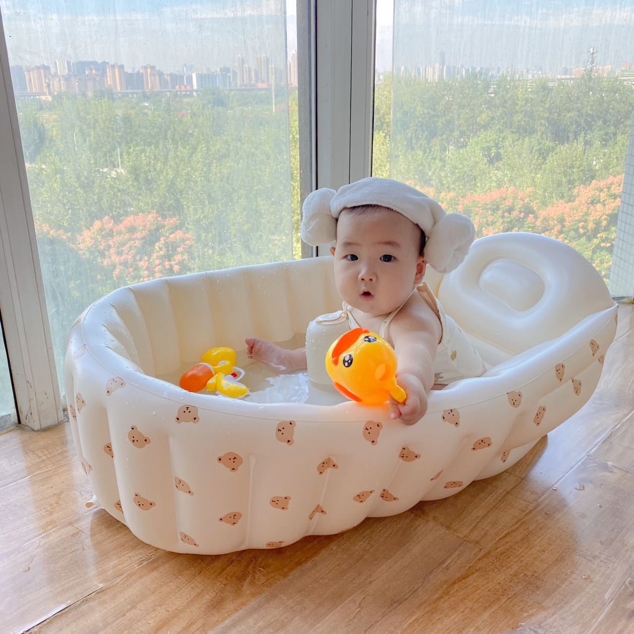 Multifunctional Inflatables folding baby bathtub Baby Bath tub Cute  Foldable Infant Bathtub Bathing