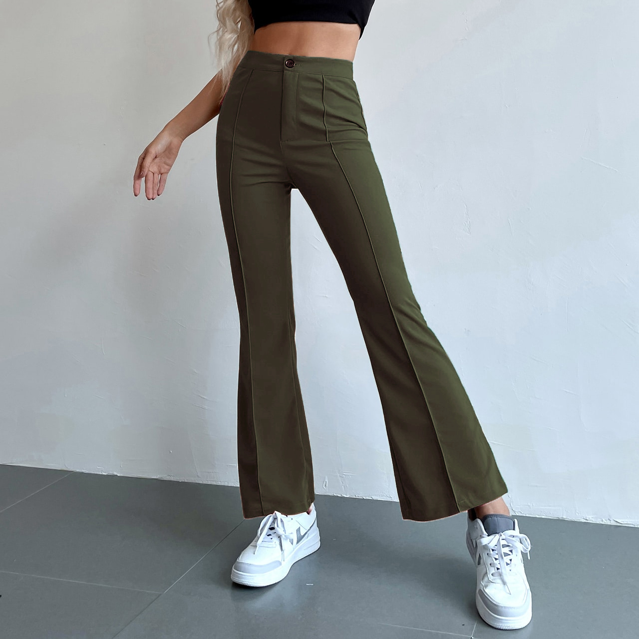Pants Pants For Women High Waist Fashion Casual Stretch Micro Flare Pants